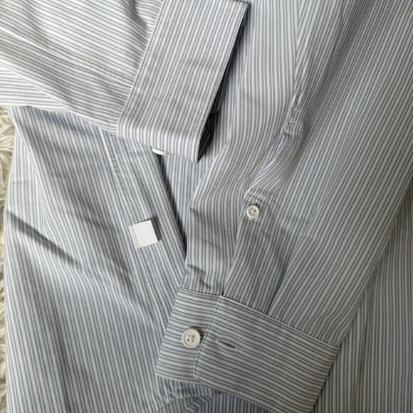 Lululemon New Venture Classic Fit LS Shirt ISWB Blue/White Thin Stripe - Picture 7 of 9